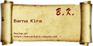 Barna Kira névjegykártya